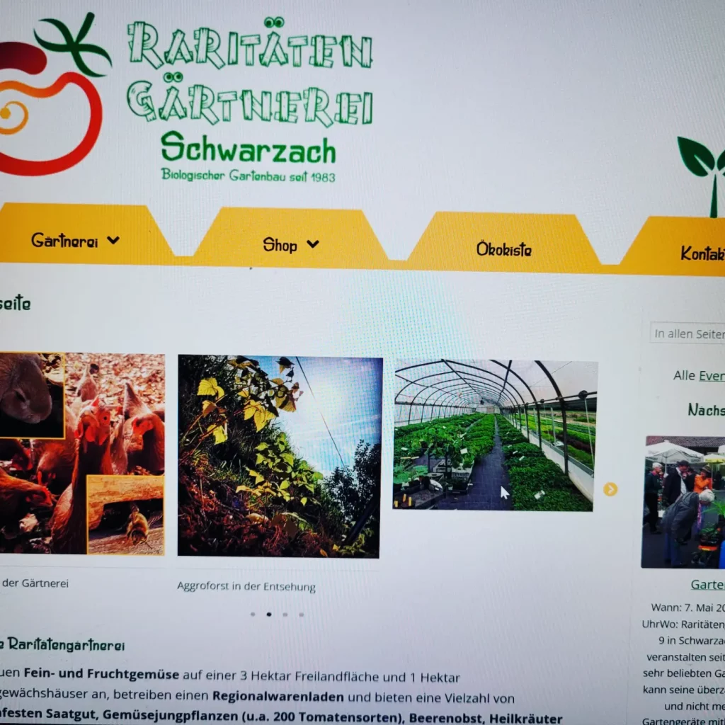 Raritätengärtnerei Schwarzach geht online – Veröffentlichung der eigenen Internetseite und Shop