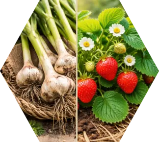 Knoblauch als Erdbeer-Begleiter