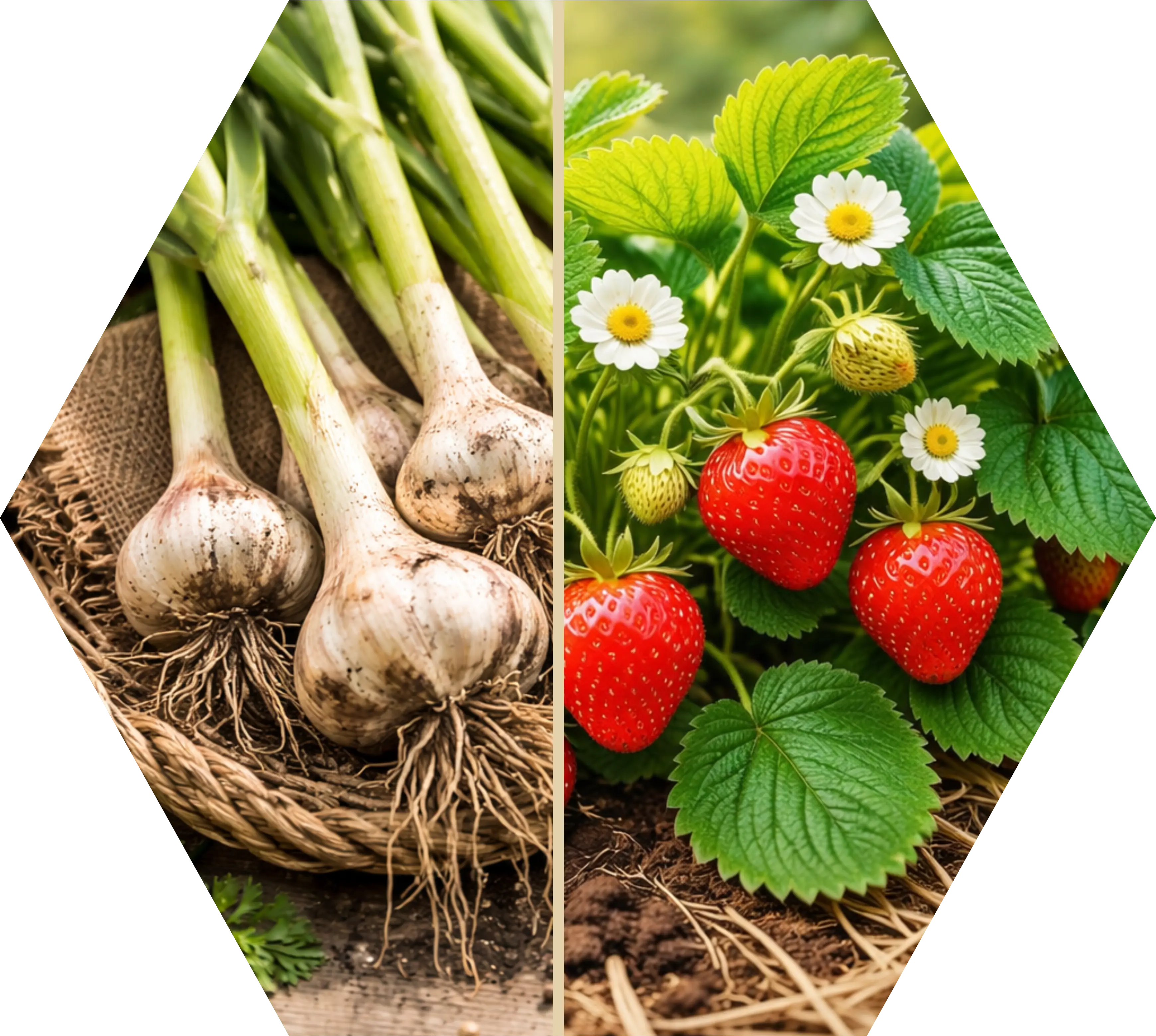 Knoblauch als Erdbeer-Begleiter